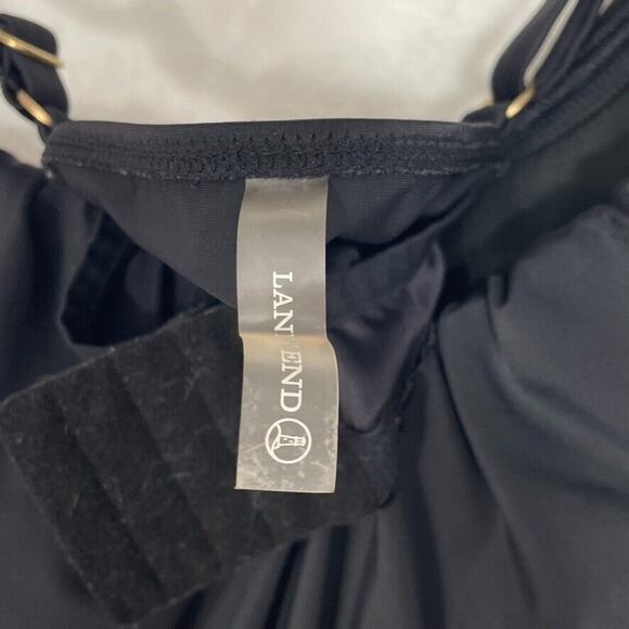 Lands' End Swim Top Tankini Black‎ Ruched Size 14 - Picture 4 of 8